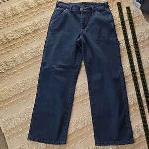 GAP Women's 90s Loose Carpenter Mid Rise Jeans  Deep Blue 29 / 8 R